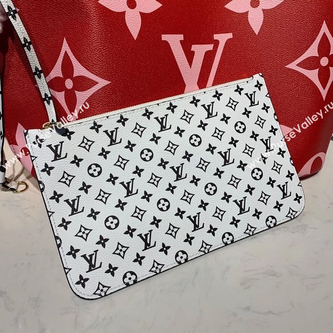 Louis Vuitton Monogram Canvas Original Leather NEVERFULL MM M44567 Red