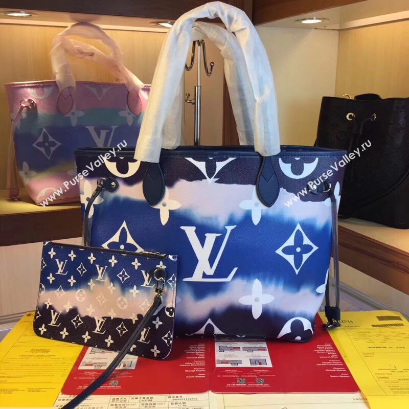 Louis Vuitton Monogram Canvas Original NEVERFULL M45128 blue