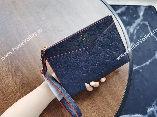 Louis Vuitton Original Monogram Empreinte Clutch bag MELANIE M68705 Navy blue