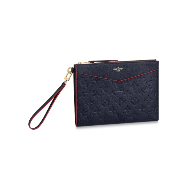 Louis Vuitton Original Monogram Empreinte Clutch bag MELANIE M68705 Navy blue