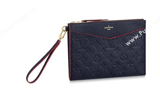 Louis Vuitton Original Monogram Empreinte Clutch bag MELANIE M68705 Navy blue