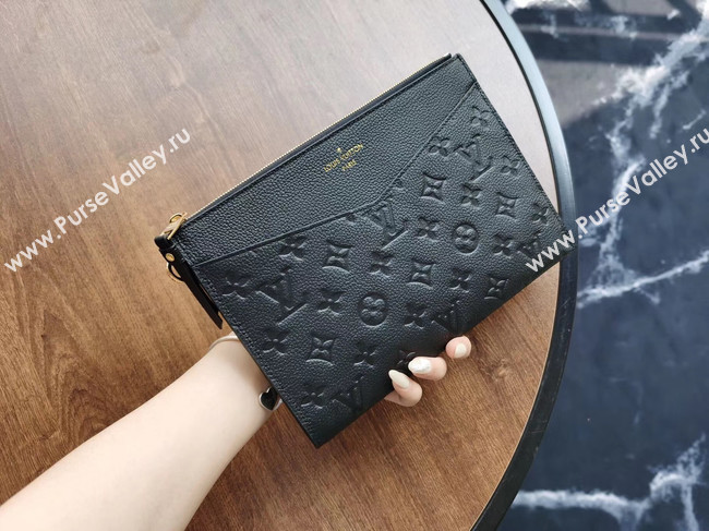 Louis Vuitton Original Monogram Empreinte  Clutch bag MELANIE M68705 black