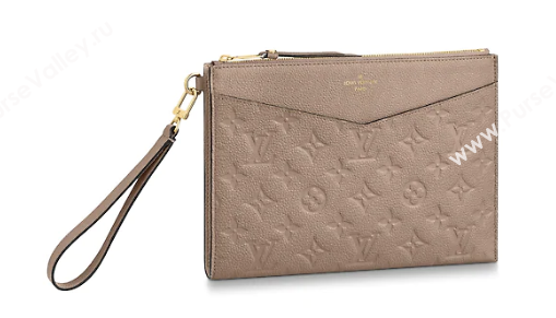 Louis Vuitton Original Monogram Empreinte Clutch bag MELANIE M68705 grey