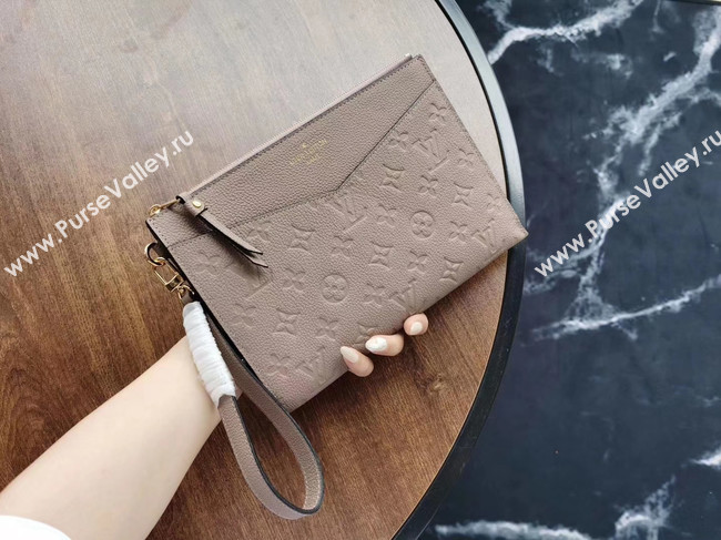 Louis Vuitton Original Monogram Empreinte Clutch bag MELANIE M68705 grey