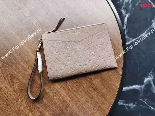 Louis Vuitton Original Monogram Empreinte Clutch bag MELANIE M68705 grey