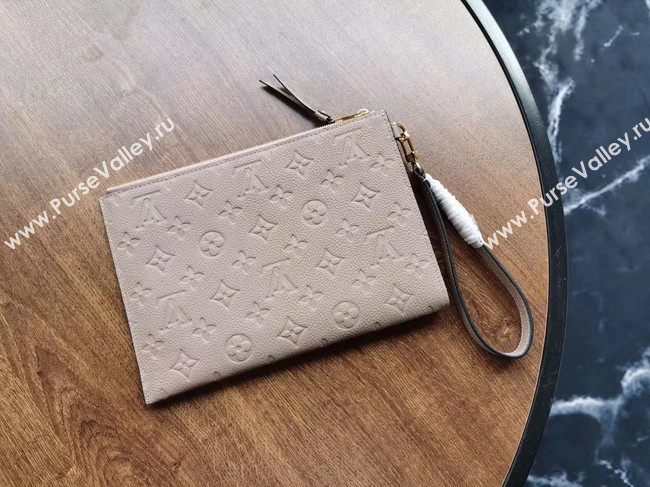 Louis Vuitton Original Monogram Empreinte Clutch bag MELANIE M68705 grey