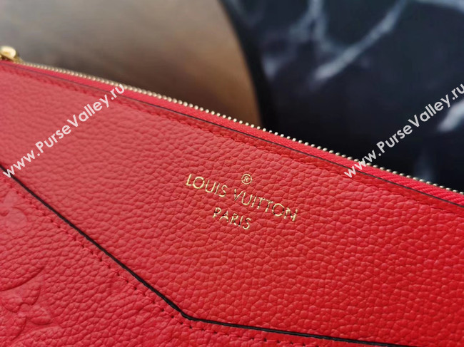 Louis Vuitton Original Monogram Empreinte Clutch bag MELANIE M68705 red