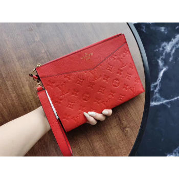 Louis Vuitton Original Monogram Empreinte Clutch bag MELANIE M68705 red