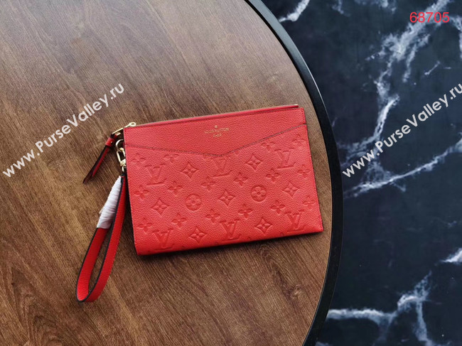 Louis Vuitton Original Monogram Empreinte Clutch bag MELANIE M68705 red