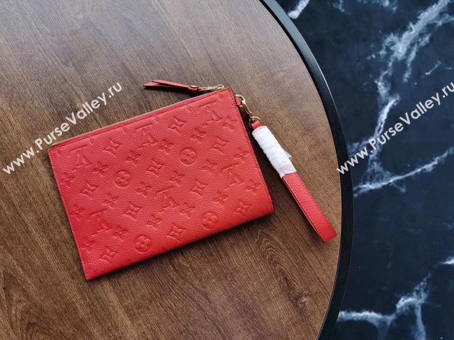 Louis Vuitton Original Monogram Empreinte Clutch bag MELANIE M68705 red