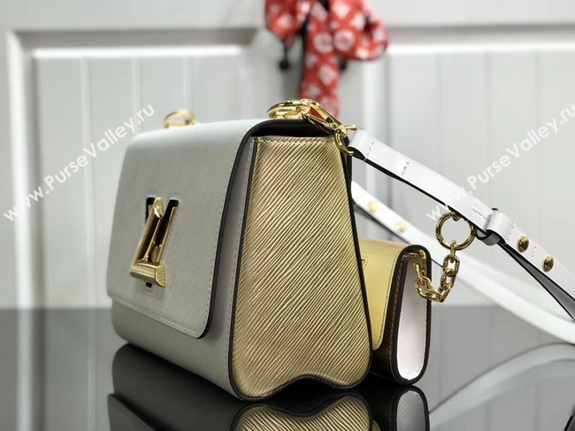 Louis vuitton original epi leather TWIST MM M50280 white&gold