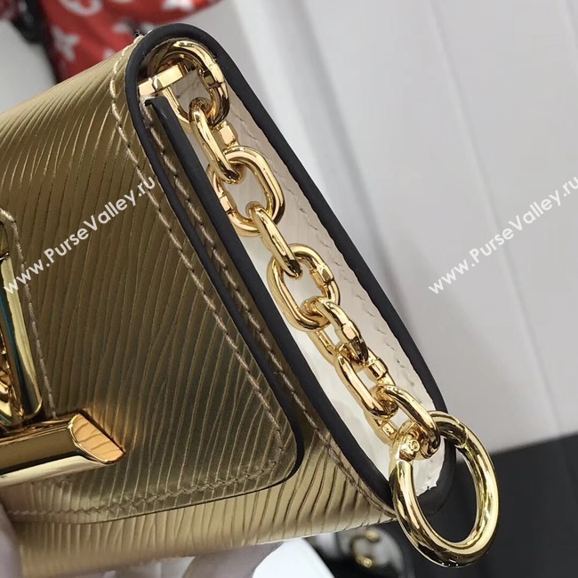 Louis vuitton original epi leather TWIST MM M50280 white&gold