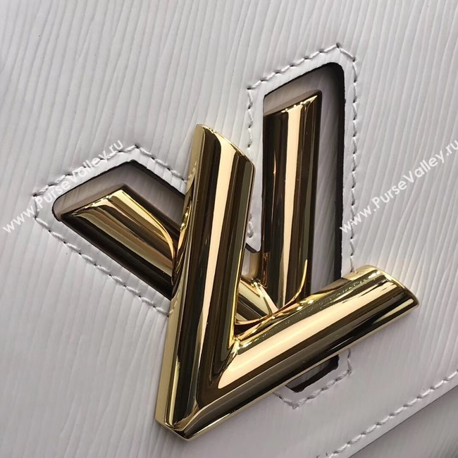 Louis vuitton original epi leather TWIST MM M50280 white&gold