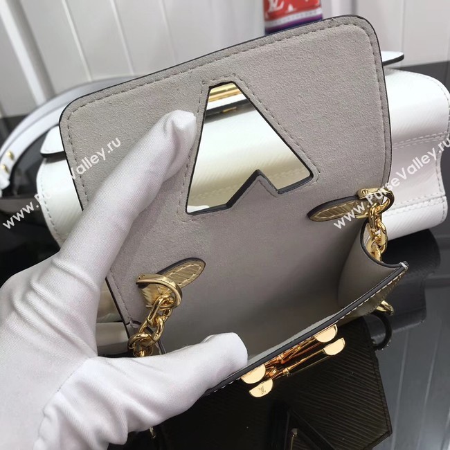 Louis vuitton original epi leather TWIST MM M50280 white&gold