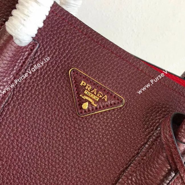 Prada Deer skin bag 1BG008 Burgundy