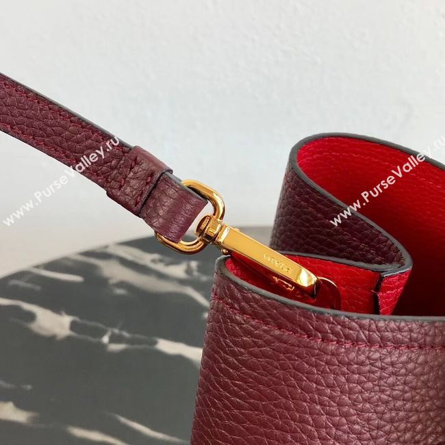 Prada Deer skin bag 1BG008 Burgundy