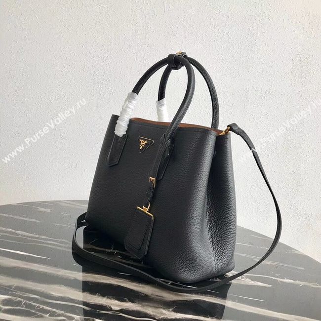 Prada Deer skin bag 1BG008 black&rbrown