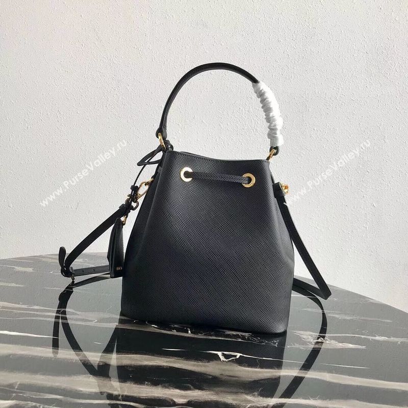 Prada Galleria Saffiano Leather Bag 1BE032 Black