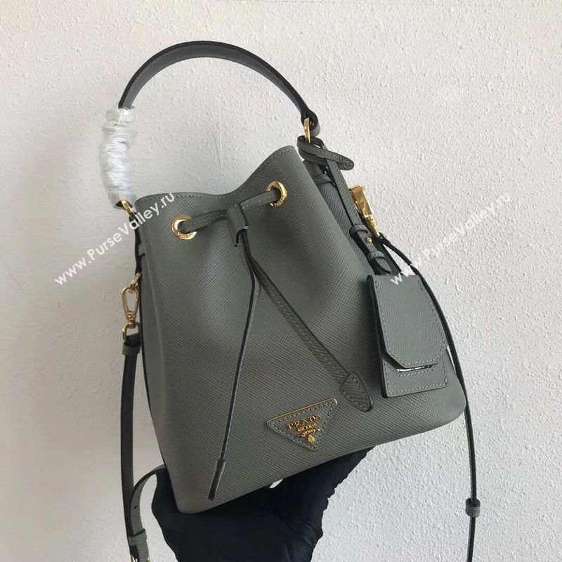 Prada Galleria Saffiano Leather Bag 1BE032 Gray