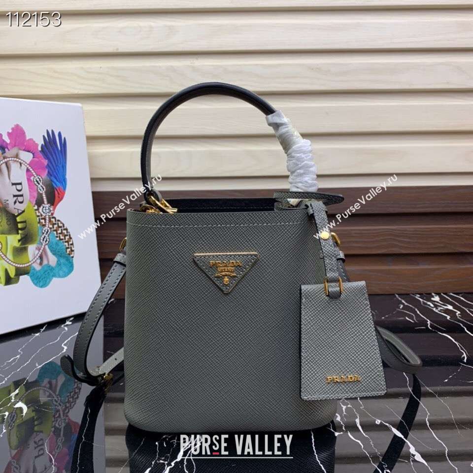 Prada Panier small Original Saffiano Bag 1BA217 Gray