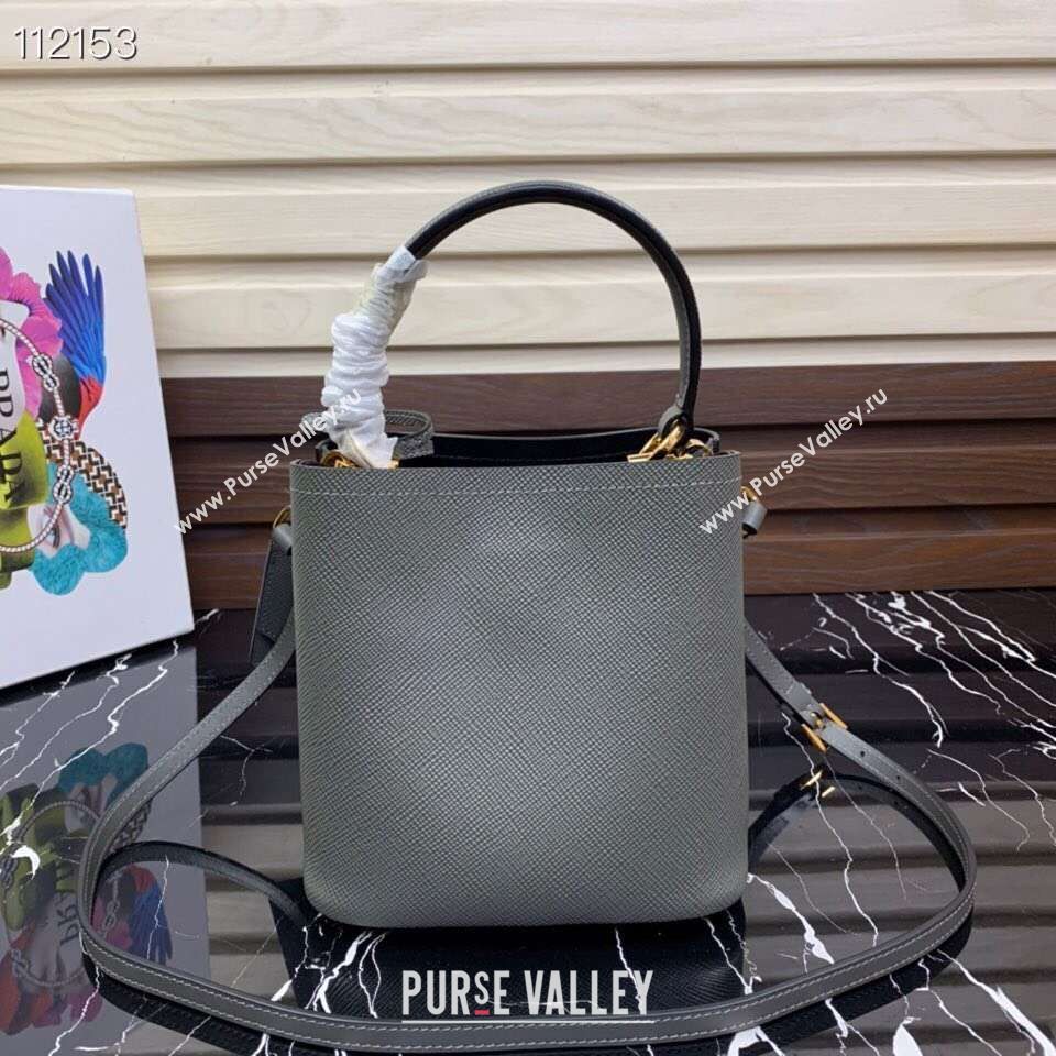 Prada Panier small Original Saffiano Bag 1BA217 Gray