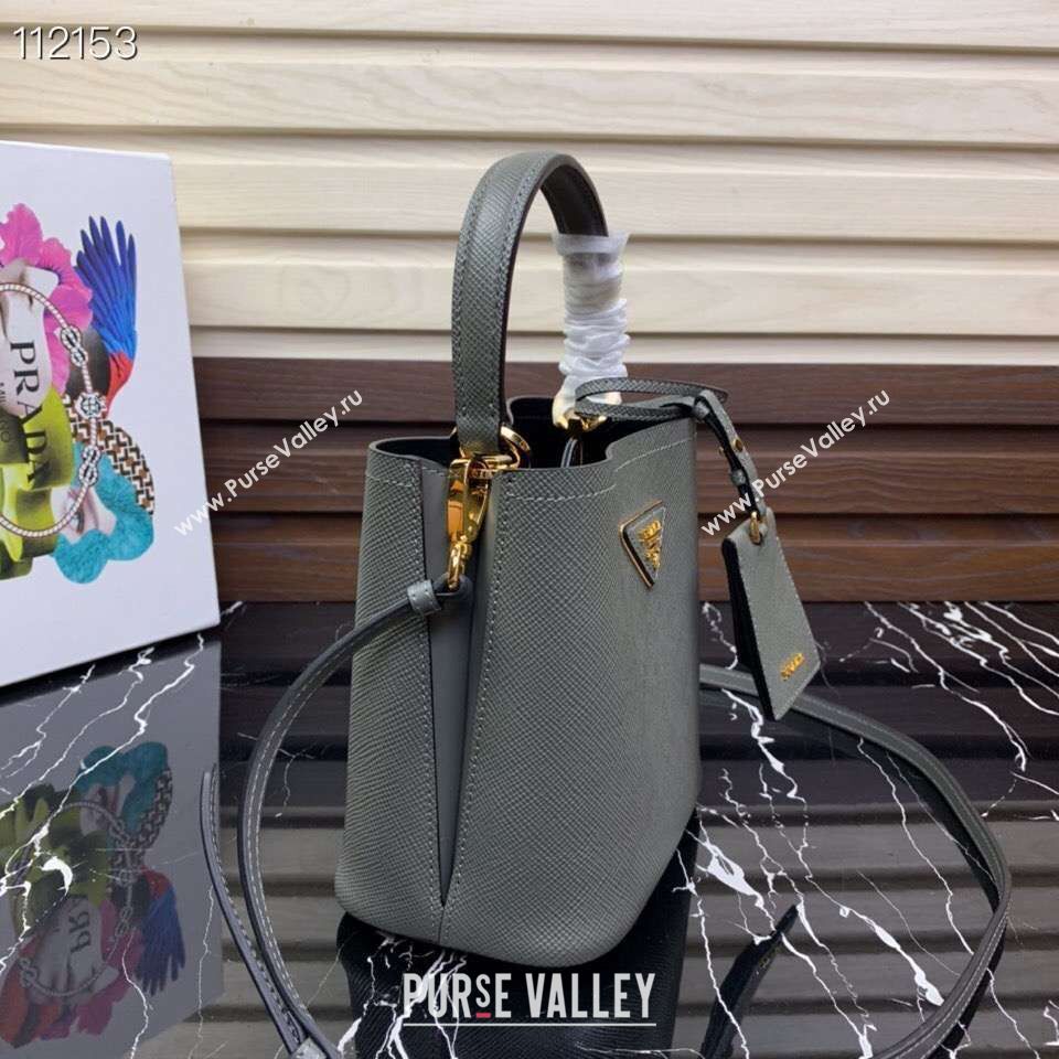 Prada Panier small Original Saffiano Bag 1BA217 Gray