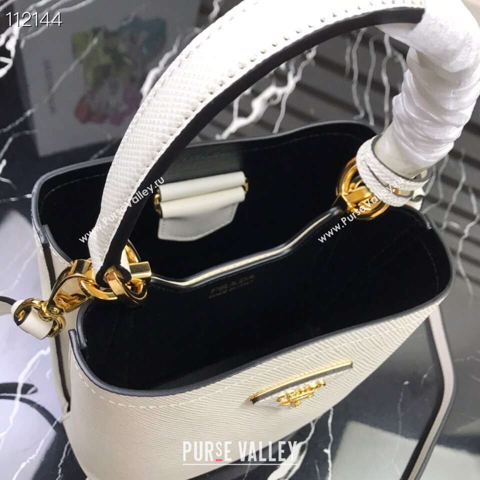 Prada Panier small Original Saffiano Bag 1BA217 White