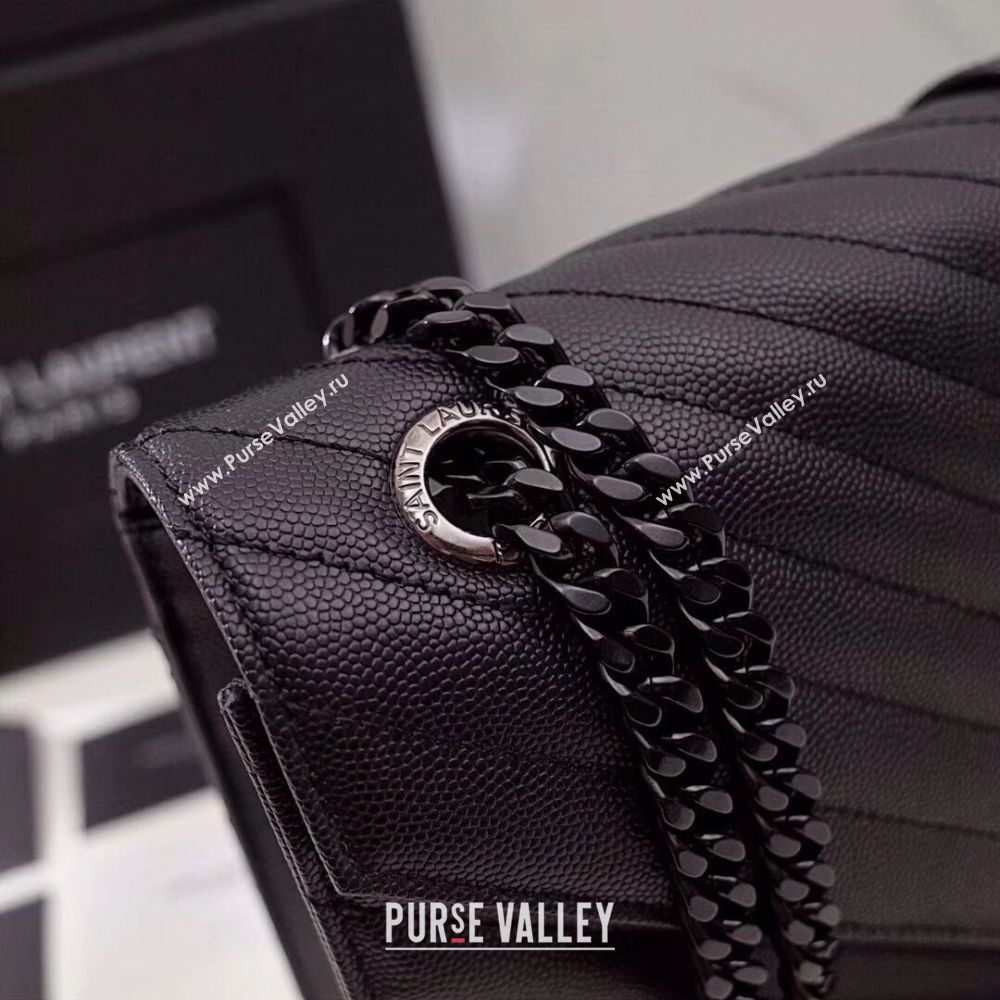 SAINT LAURENT leather shoulder bag 392745 black&Black-toned hardware