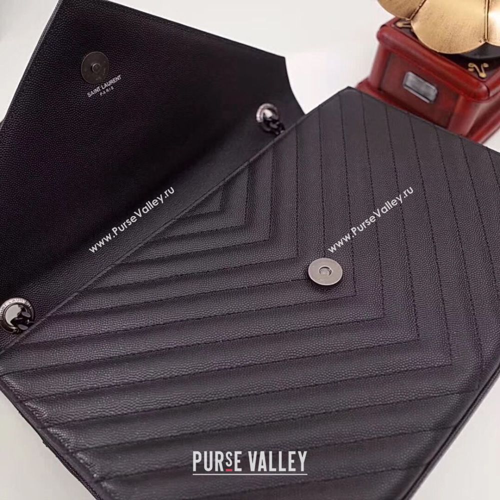 SAINT LAURENT leather shoulder bag 392745 black&Black-toned hardware