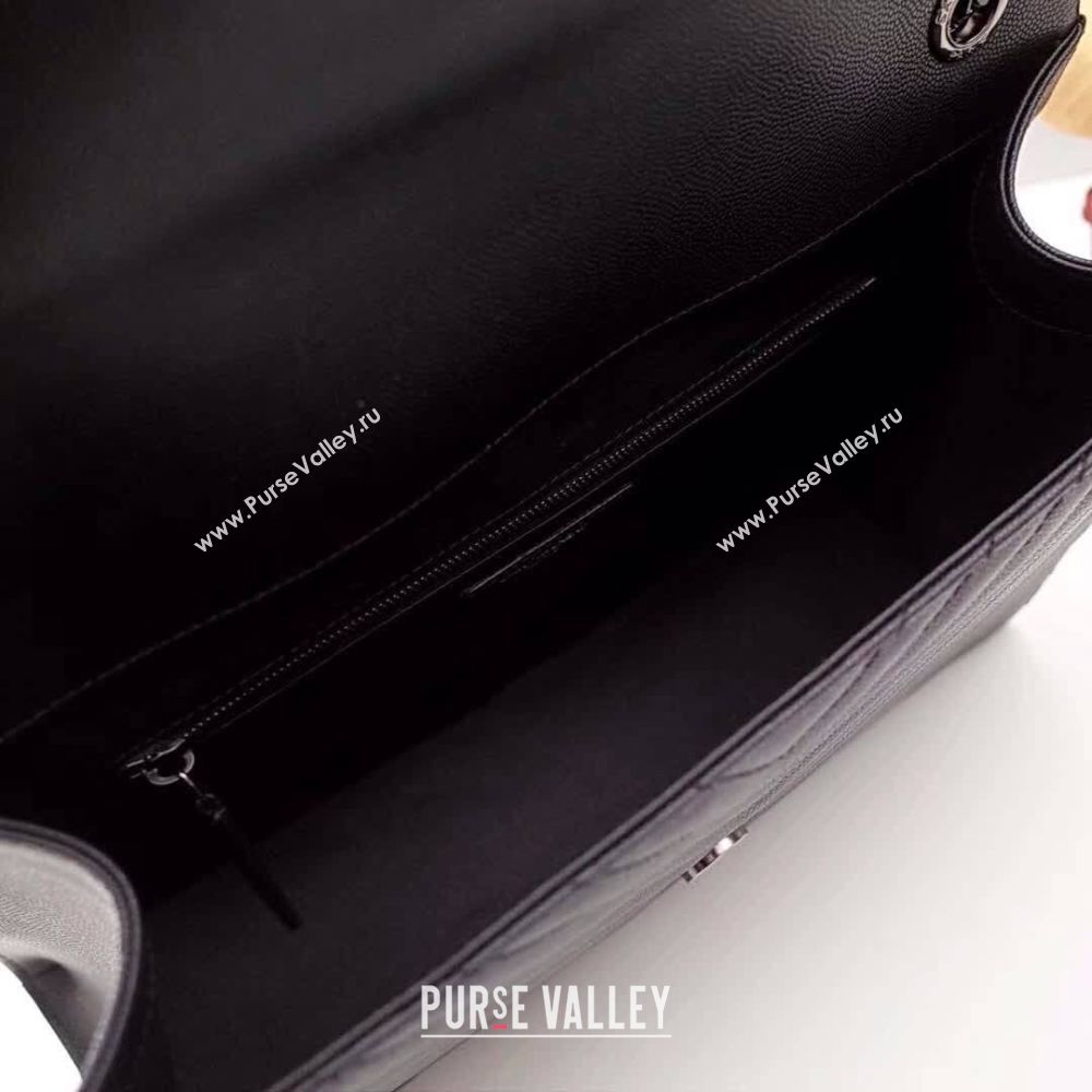 SAINT LAURENT leather shoulder bag 392745 black&Black-toned hardware