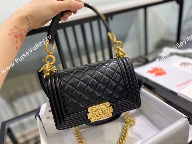 Small boy chanel handbag AS67085 black