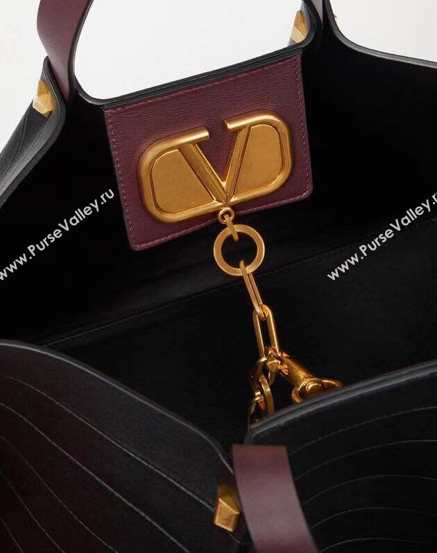 VALENTINO Origianl Leather Bag Bar Embossing V0099F Black