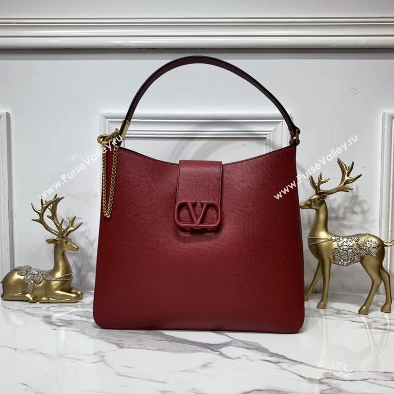 VALENTINO Origianl Palm Leather Bag V5002 Wine