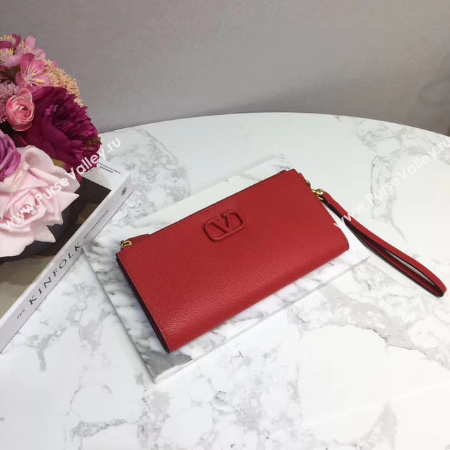 VALENTINO Origianl leather 060 Clutch bag red