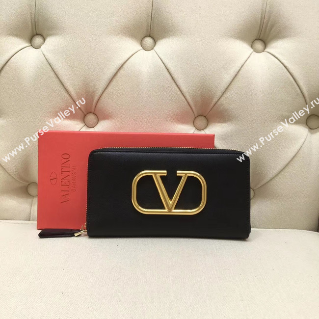 VALENTINO Origianl leather Zipped Wallet VG0088 Black