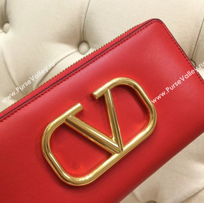VALENTINO Origianl leather Zipped Wallet VG0088 red