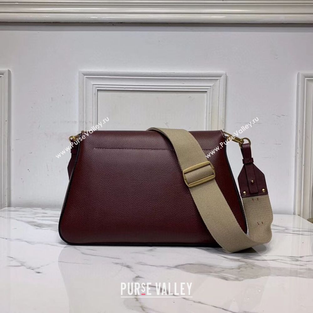 VALENTINO Origianl leather shoulder bag V0888 Burgundy