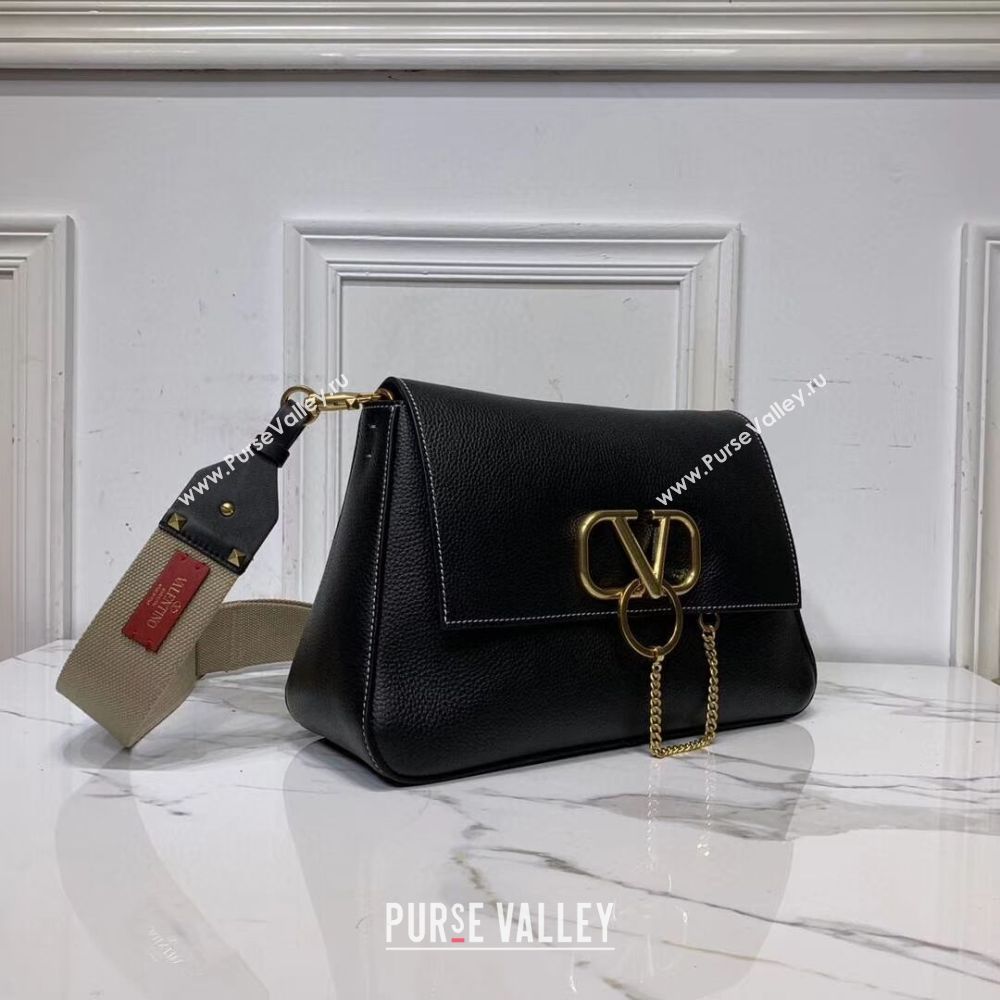 VALENTINO Origianl leather shoulder bag V0888 black