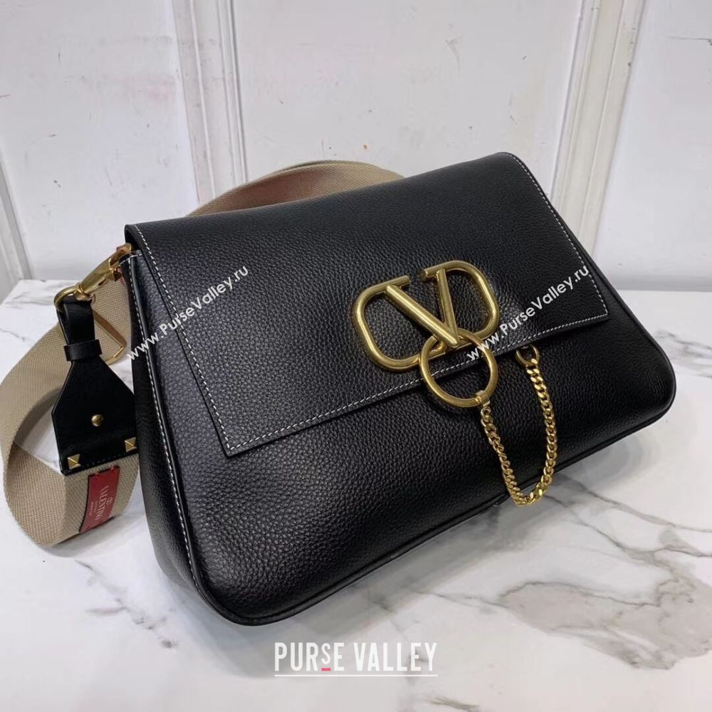 VALENTINO Origianl leather shoulder bag V0888 black