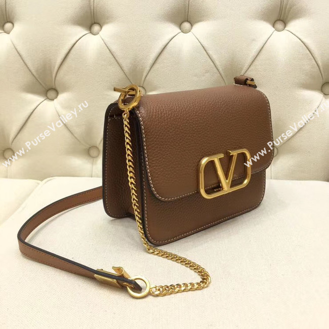 VALENTINO VLOCK Origianl leather shoulder bag 0905 brown