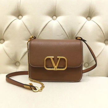 VALENTINO VLOCK Origianl leather shoulder bag 0905 brown