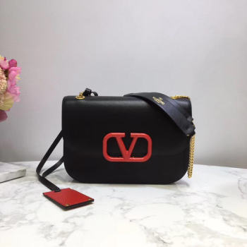 VALENTINO VLOCK Origianl leather shoulder bag 2424 black
