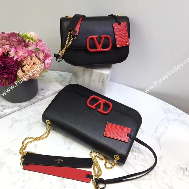 VALENTINO VLOCK Origianl leather shoulder bag 2424 black