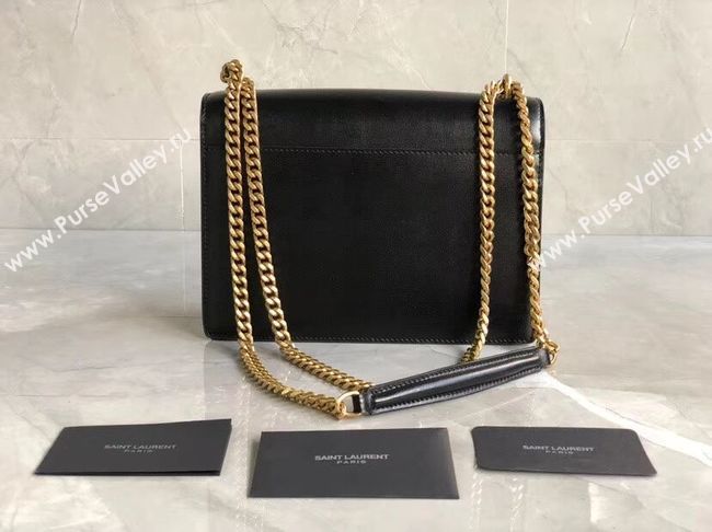 Yves Saint Laurent Calfskin Leather Shoulder Bag Y542206B black