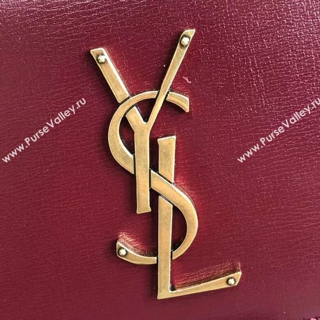 Yves Saint Laurent Calfskin Leather Shoulder Bag Y542206B red