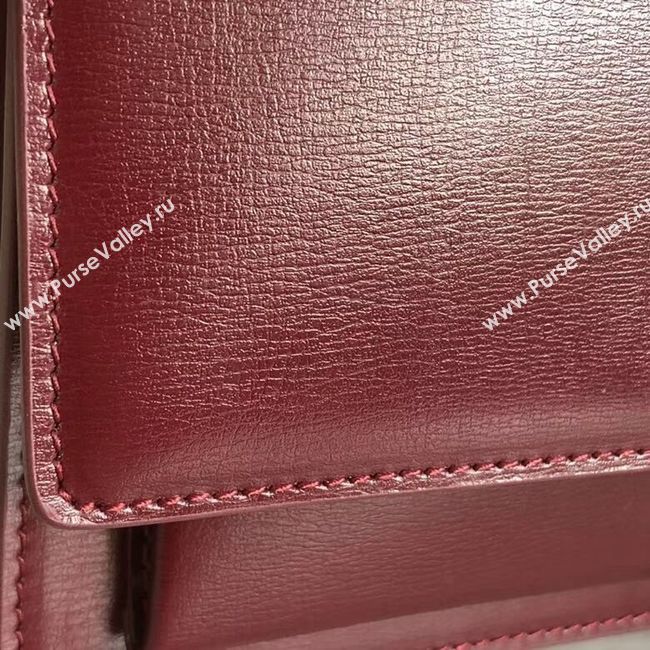 Yves Saint Laurent Calfskin Leather Shoulder Bag Y542206B red